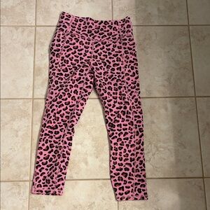 Fabletics Pink Leopard Print Leggings